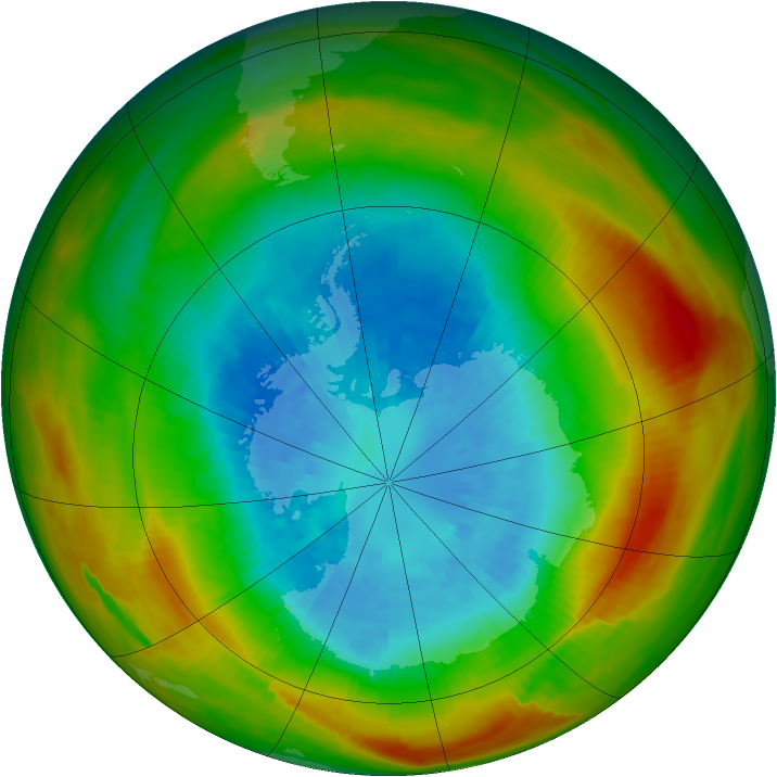 Antarctic ozone map for 17 September 1981